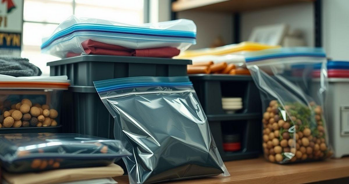 Sacos Plásticos com Fecho Adesivo Transformam Armazenamento e Organização